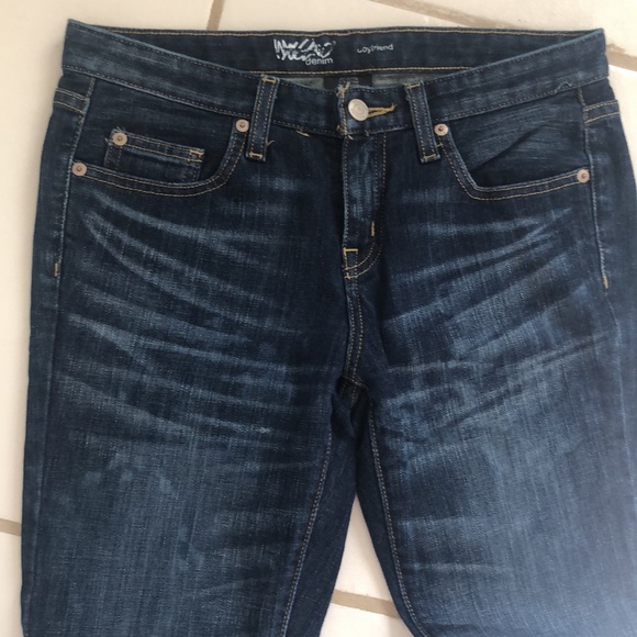 Mossimo Denim Boyfriend Jeans Semi Distressed Size 0R - Picture 3 of 11